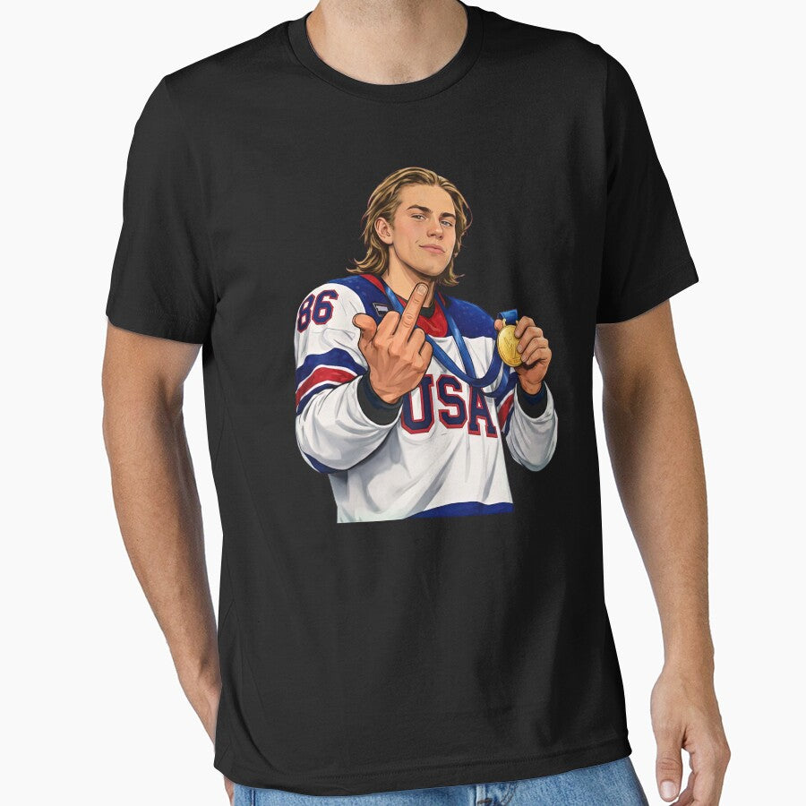 JACK HUGHES golden goal middle finger by WilliamKAlmon T-Shirts, Hoodie, Sweatshirt | BlankRebels.com (Image 1)