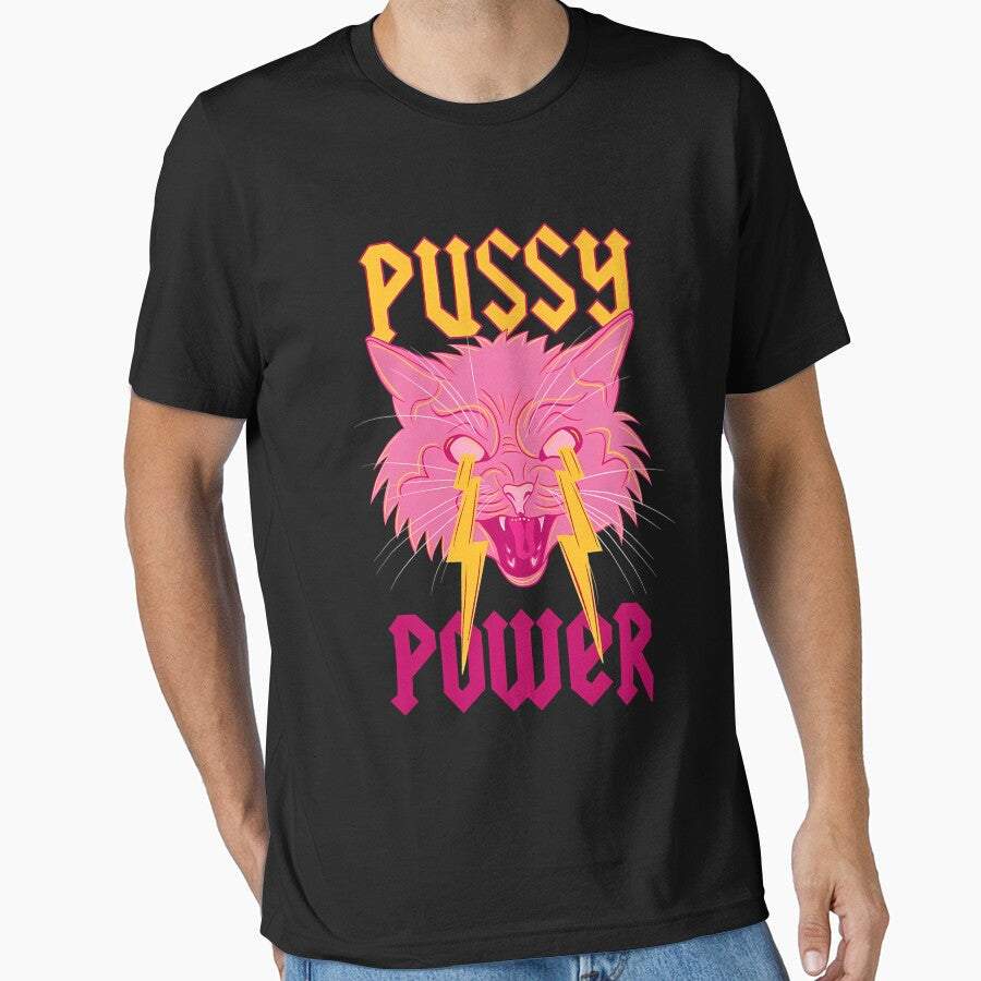 Pussy Power Funny Cat by Tomasaudson T-Shirts, Hoodie, Sweatshirt | BlankRebels.com (Image 1)