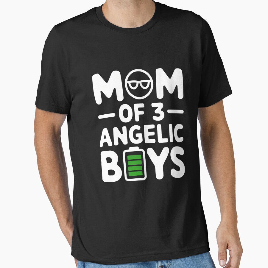 Mom Of 3 Angelic Boys Funny Mother's Day by Morphologiona T-Shirts, Hoodie, Sweatshirt | BlankRebels.com (Image 1)