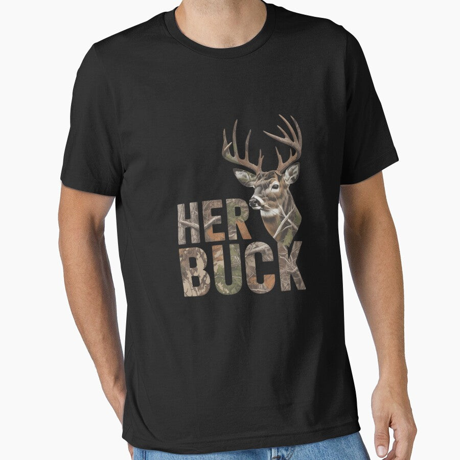 Her Buck Camo Deer Hunting Camouflage Matching Couple by Sandrhaus T-Shirts, Hoodie, Sweatshirt | BlankRebels.com (Image 1)