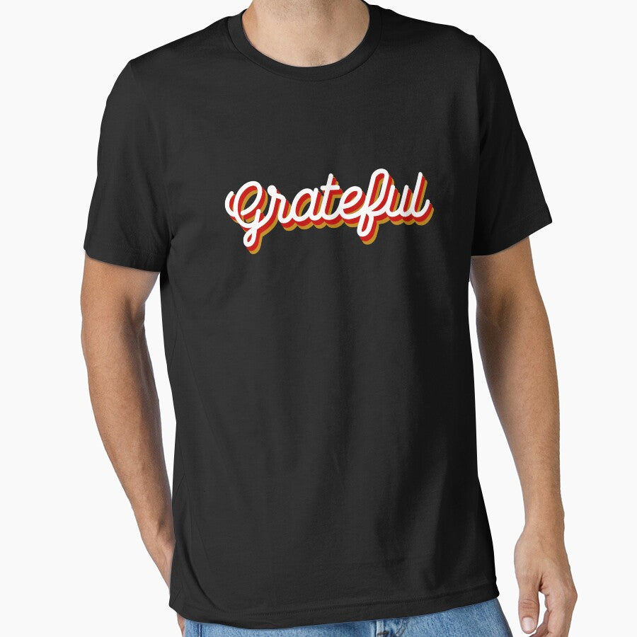 Grateful - Modern, Minimal Typographic Print - Gratitude by Studio Grafiikka T-Shirts, Hoodie, Sweatshirt (Image 1)