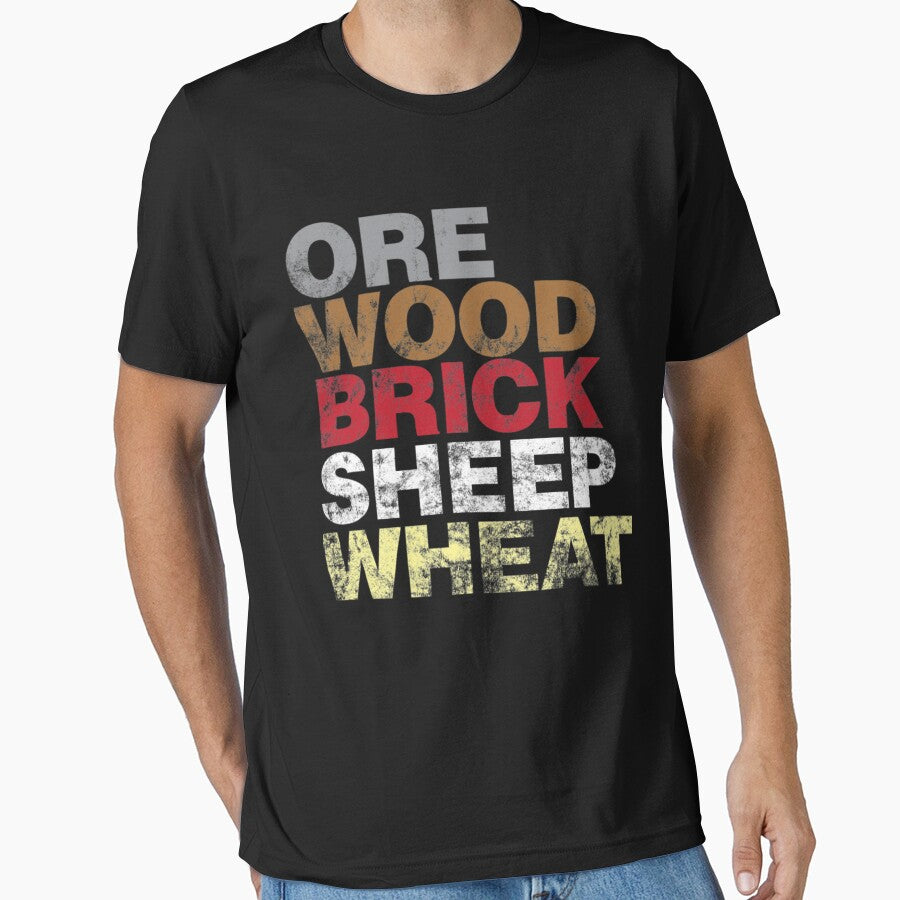Ore Wood Brick Sheet Wheat Funny Settlers Board Game design by KEITMAUSILIKING T-Shirts, Hoodie, Sweatshirt (Image 1)