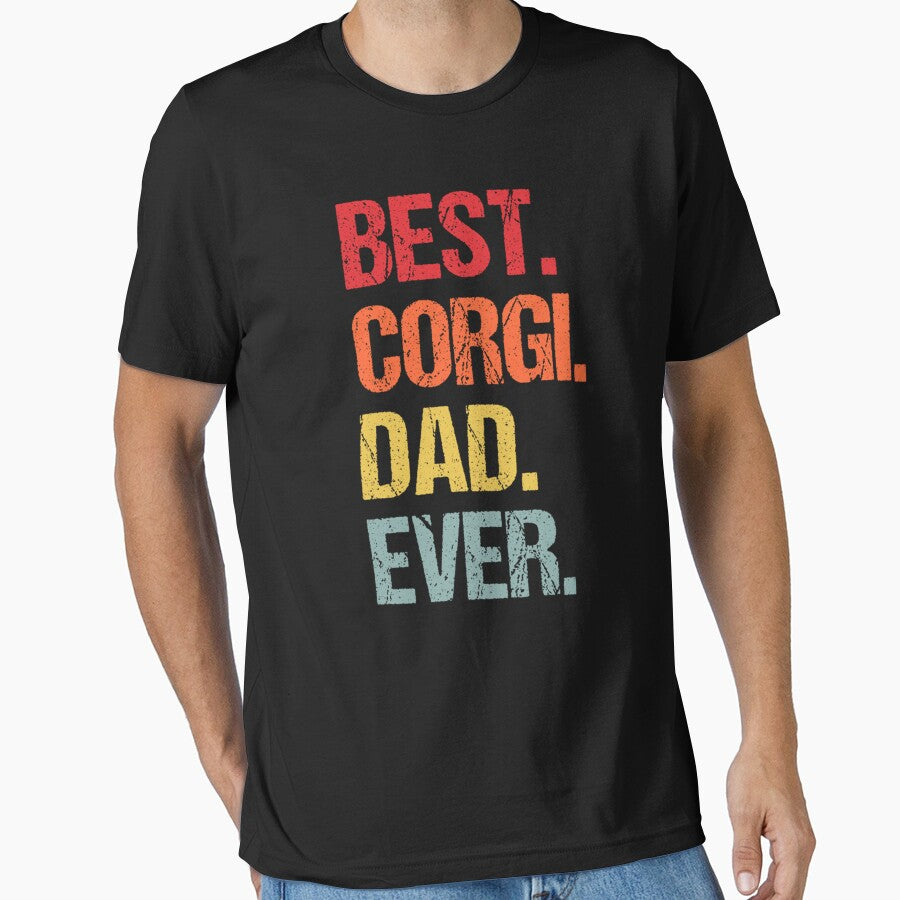 Vintage Best Corgi Dad Ever Happy Fathers Day Funny Dog Lovers by Louisa Kohler T-Shirts, Hoodie, Sweatshirt (Image 1)