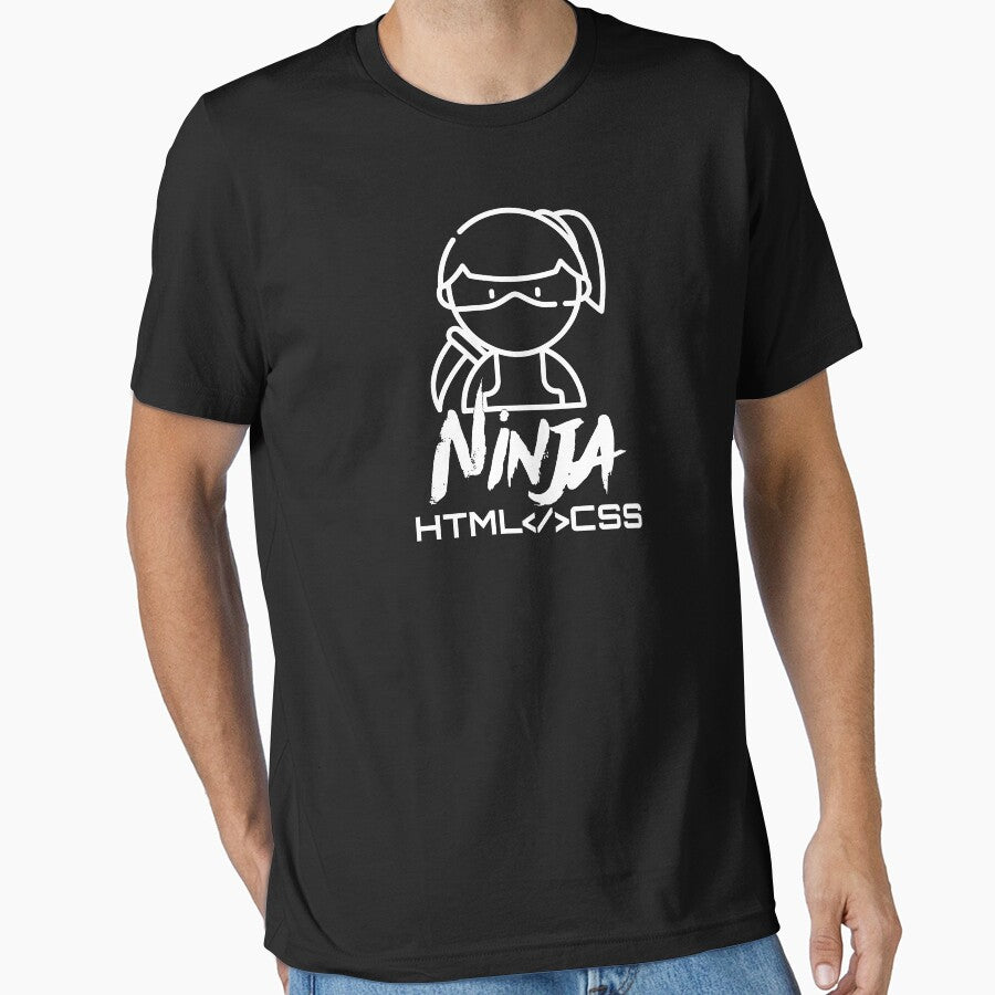 HTML </> CSS Ninja (white) by Stornu2Ruedas T-Shirts, Hoodie, Sweatshirt | BlankRebels.com (Image 1)