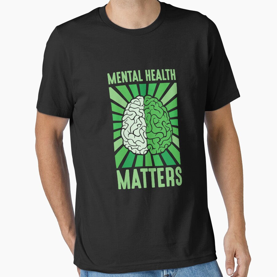 Mental Health Matters | Mental Health Matters | Green Brain by AlexaTees T-Shirts, Hoodie, Sweatshirt (Image 1)