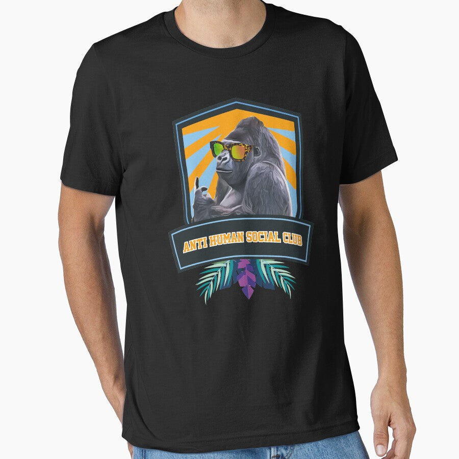 Anti human Social Club – Gorilla humor & Middlefinger funny joke design by dashiner T-Shirts, Hoodie, Sweatshirt (Image 1)