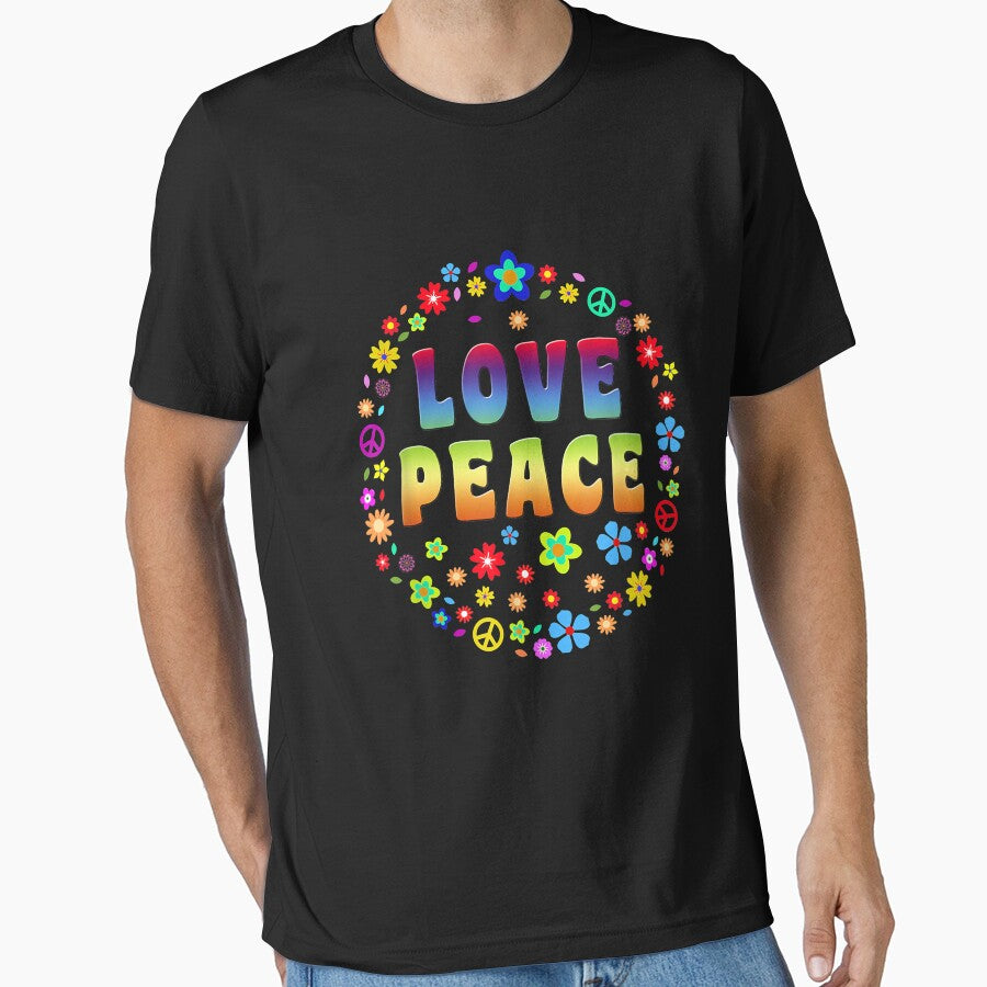 Peace Sign Love 70s Hippie by shannange T-Shirts, Hoodie, Sweatshirt | BlankRebels.com (Image 1)