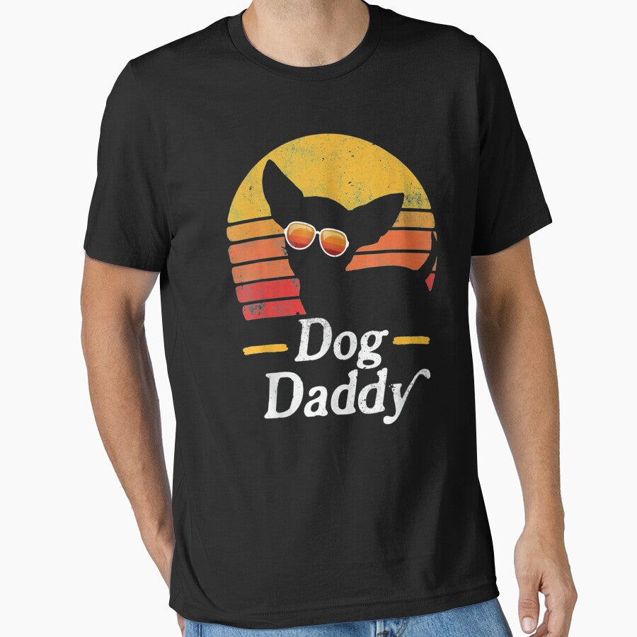 Mens Vintage Best Dog Dad Ever Funny Chihuahua Dog Father's Day by Louisa Kohler T-Shirts, Hoodie, Sweatshirt (Image 1)