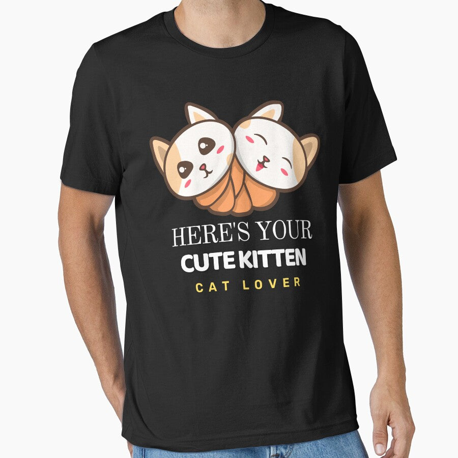 Cat Lover - Here Is Your Cute Kitten Cat Lover - For a cat lover, for a cute cat lover. by Wentoo T-Shirts,... (Image 1)