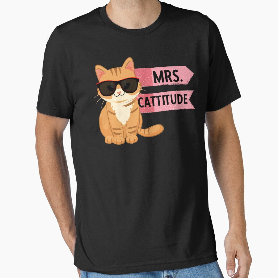 MRS CATTITUDE - Funny Cat Pictures with cat sayings and captions by FunnyCatsFam T-Shirts, Hoodie, Sweatshirt (Image 1)