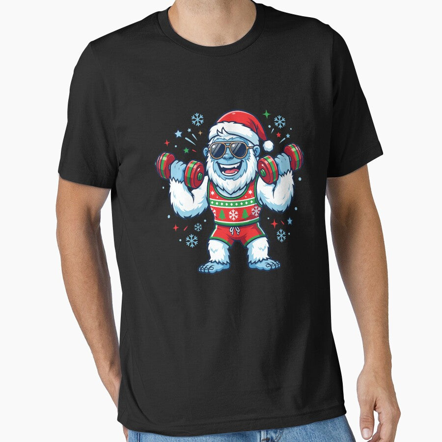 Christmas Yeti Weightlifter Gym Funny Workout Yeti Gear by DynamicDesign T-Shirts, Hoodie, Sweatshirt (Image 1)