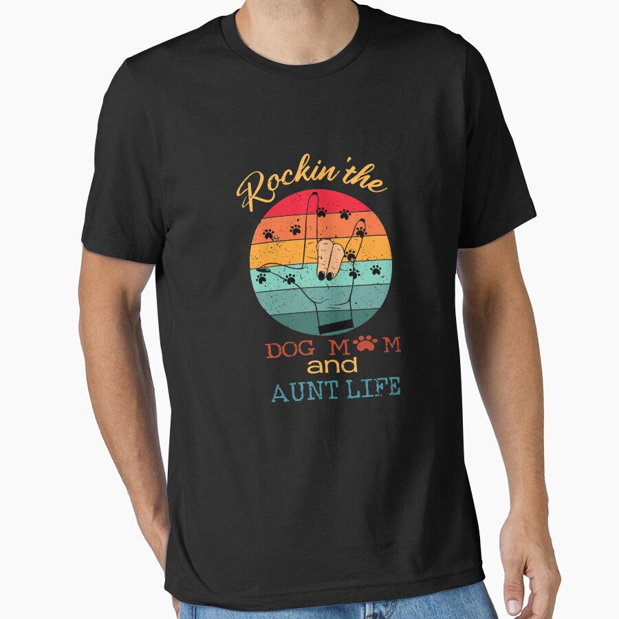 Copy of  Rockin' The Dog Mom & Aunt Life by hourrianouar T-Shirts, Hoodie, Sweatshirt | BlankRebels.com (Image 1)