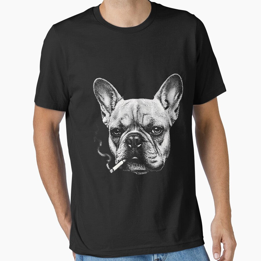 Dog Smoking French Bulldog Cigarette Frenchie Meme Men Women by FrankIsabel T-Shirts, Hoodie, Sweatshirt (Image 1)