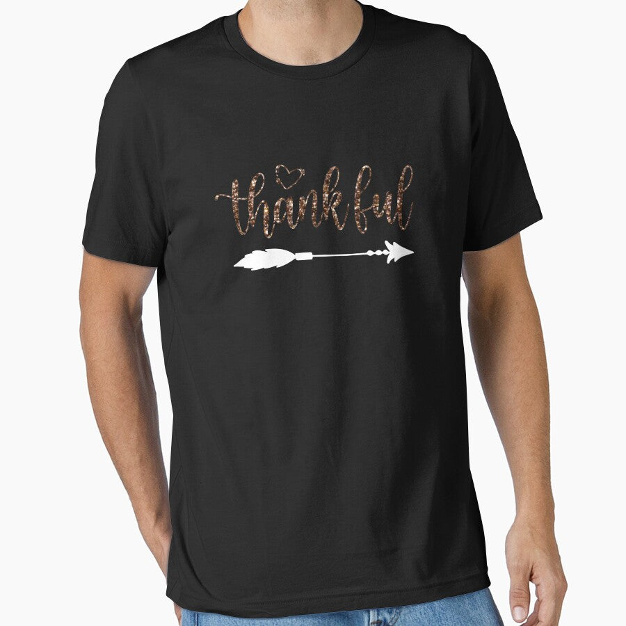 Thankful, Happy Thanks Giving, Best Gifts For Friends, gold gradient by Messaadi7Ridha T-Shirts, Hoodie, Sweatshirt (Image 1)