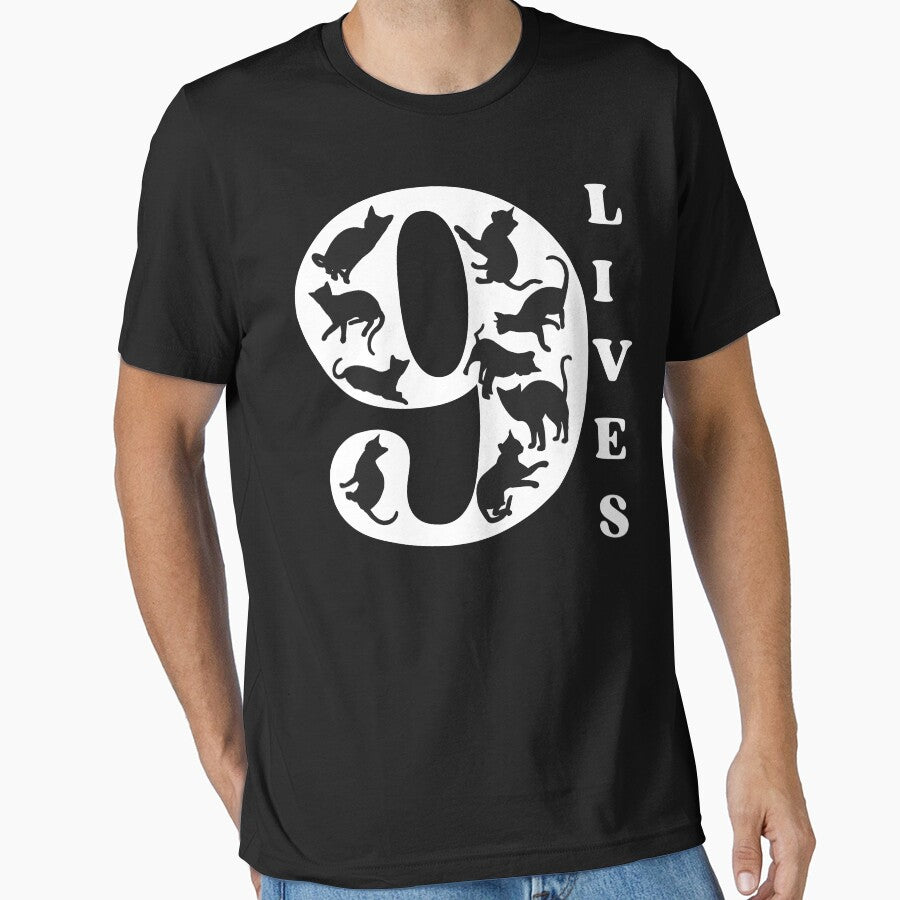 9 LIVES - Funny Cat Pictures, A cat has nine lives by FunnyCatsFam T-Shirts, Hoodie, Sweatshirt | BlankRebels.com (Image 1)