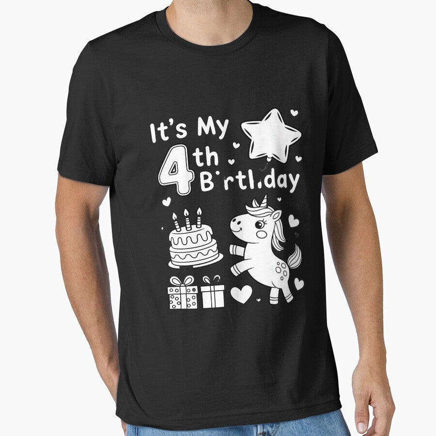 4th Birthday Girl Fabulous Unicorn Birthday by Libbysharts T-Shirts, Hoodie, Sweatshirt | BlankRebels.com (Image 1)