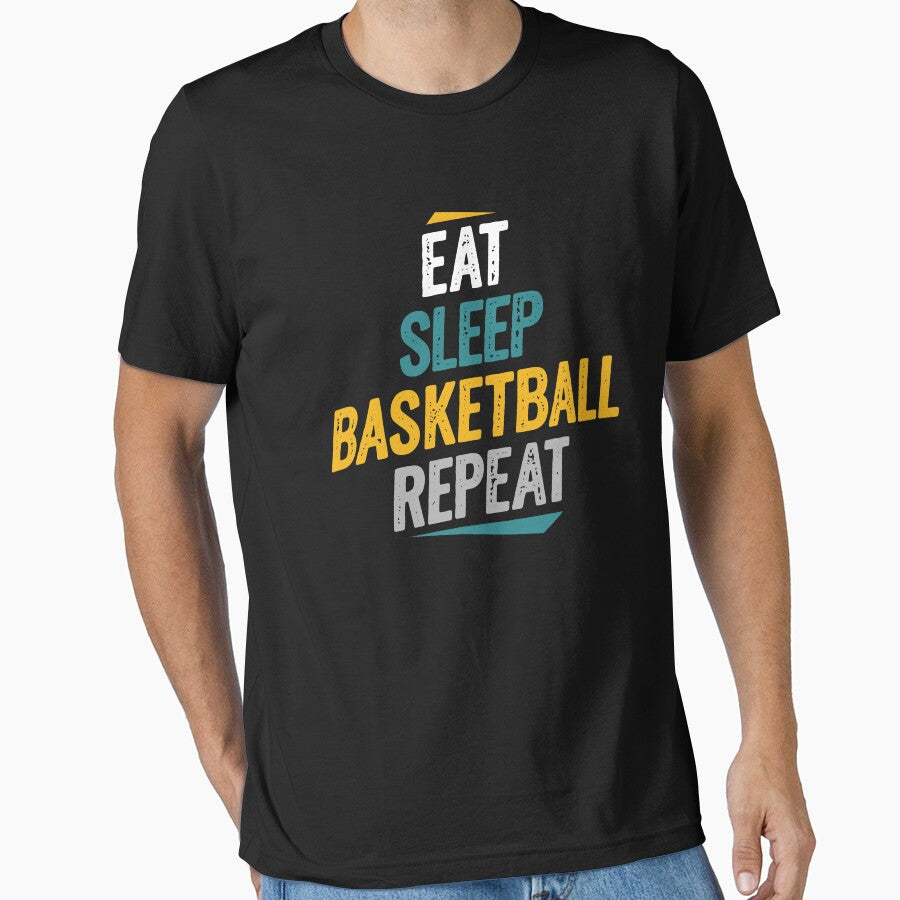 Eat Sleep Basketball Repeat Basketball Fans by Go-Fun T-Shirts, Hoodie, Sweatshirt | BlankRebels.com (Image 1)