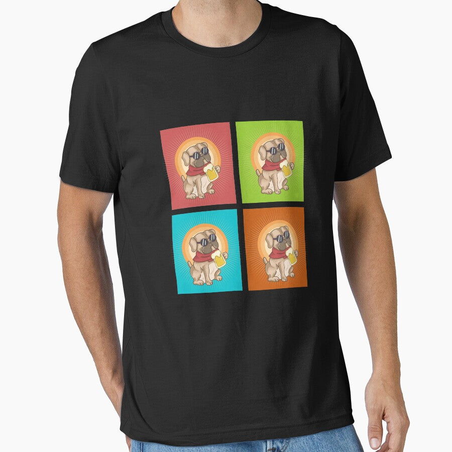 Funny colorful dog with a beer pattern by urban-color T-Shirts, Hoodie, Sweatshirt | BlankRebels.com (Image 1)