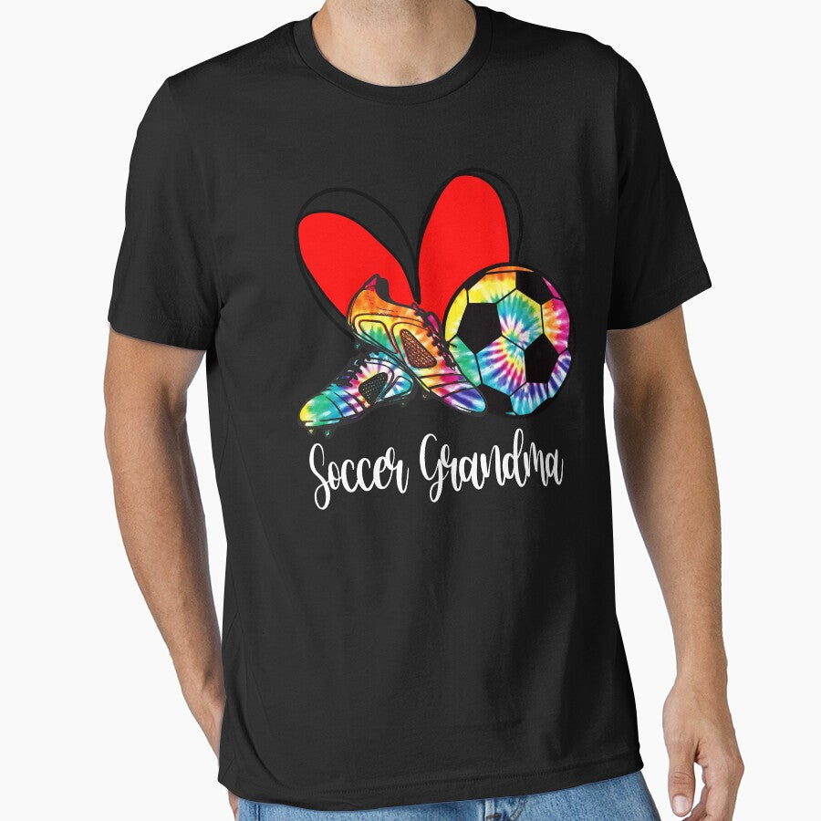 Tie Dye Soccer Grandma Bow Tee by LarryMBrown