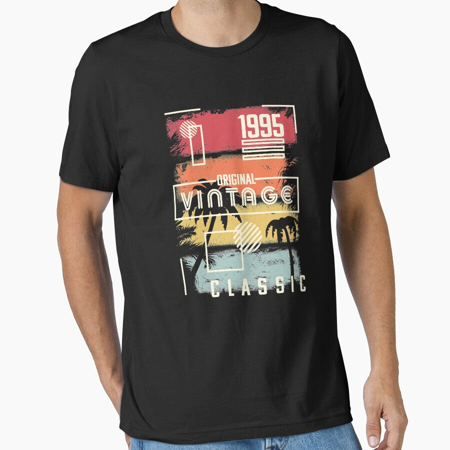 1995 Print. Vintage Birthday Gift, Retro, Palm Tree Beach Graphic by PackAPunch T-Shirts, Hoodie, Sweatshirt (Image 1)