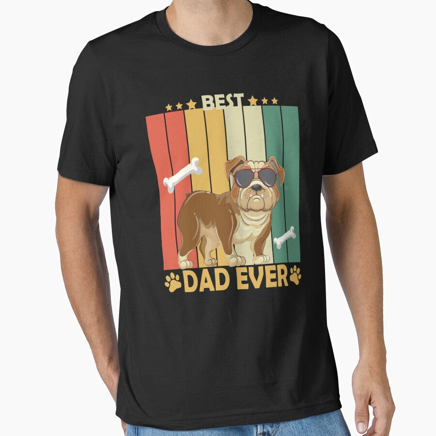 Vintage Dog Dad Shirt Cool Father's Day Gift Retro by Louisa Kohler