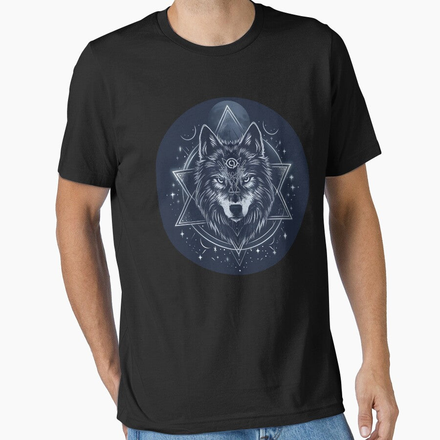 Mystic Wolf with Lunar and Sacred Symbolism by Daagath T-Shirts, Hoodie, Sweatshirt | BlankRebels.com (Image 1)