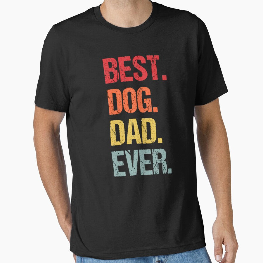 Vintage Best Dog Dad Ever Happy Fathers Day Funny Dog Lovers by Louisa Kohler T-Shirts, Hoodie, Sweatshirt (Image 1)