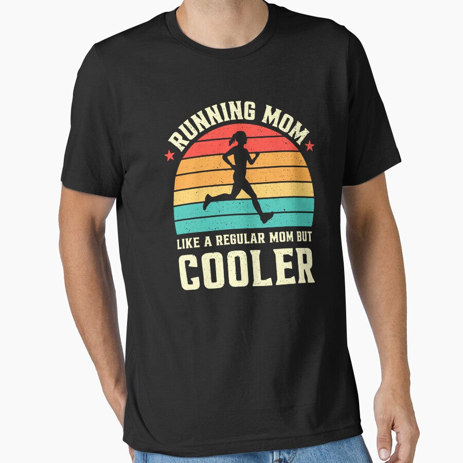 Running Mom Like A Regular Mom But Cooler Retro by RareBunny T-Shirts, Hoodie, Sweatshirt | BlankRebels.com (Image 1)
