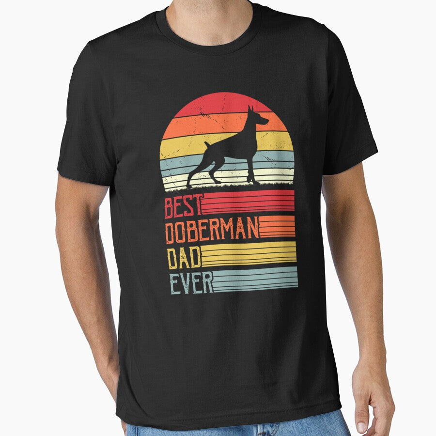 Vintage Best Doberman Dad Ever Happy Fathers Day Funny Dog Lovers by Louisa Kohler T-Shirts, Hoodie, Sweatshirt (Image 1)