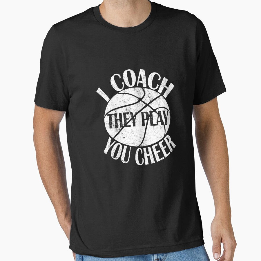 I Coach They Play You Cheer - Vintage Basketball Baller design by Grabitees T-Shirts, Hoodie, Sweatshirt (Image 1)