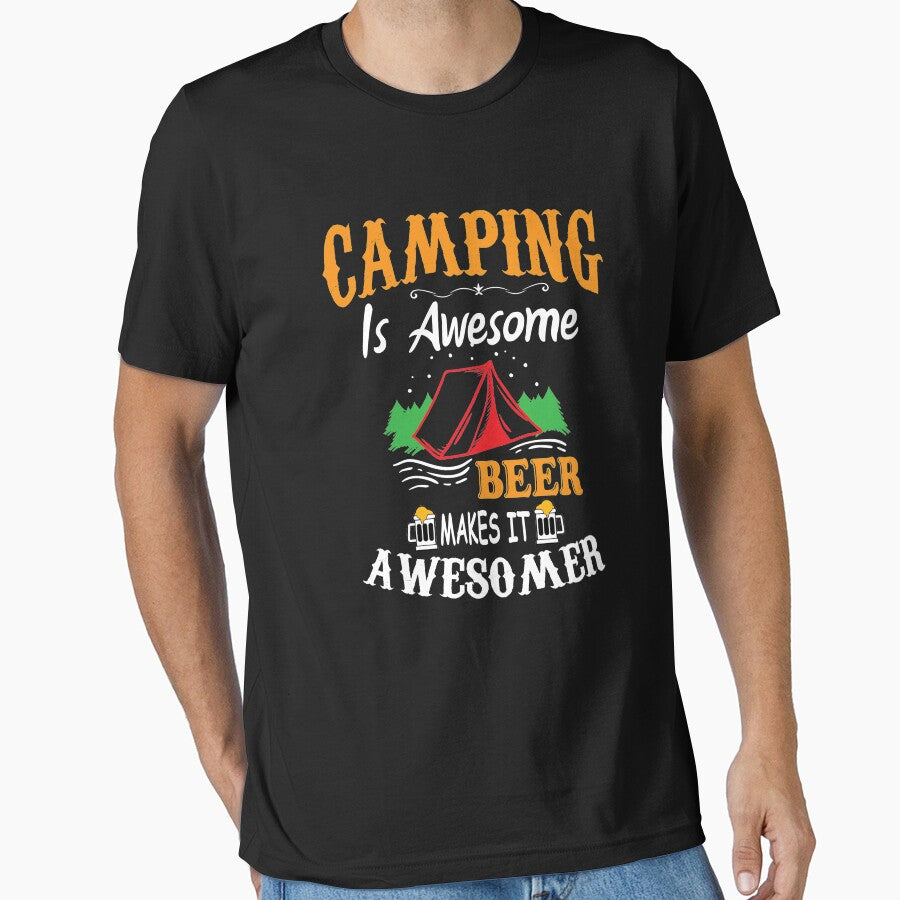 Camping Is Awesome Beer Makes It Awesomer by Christopher Taylor T-Shirts, Hoodie, Sweatshirt | BlankRebels.com (Image 1)
