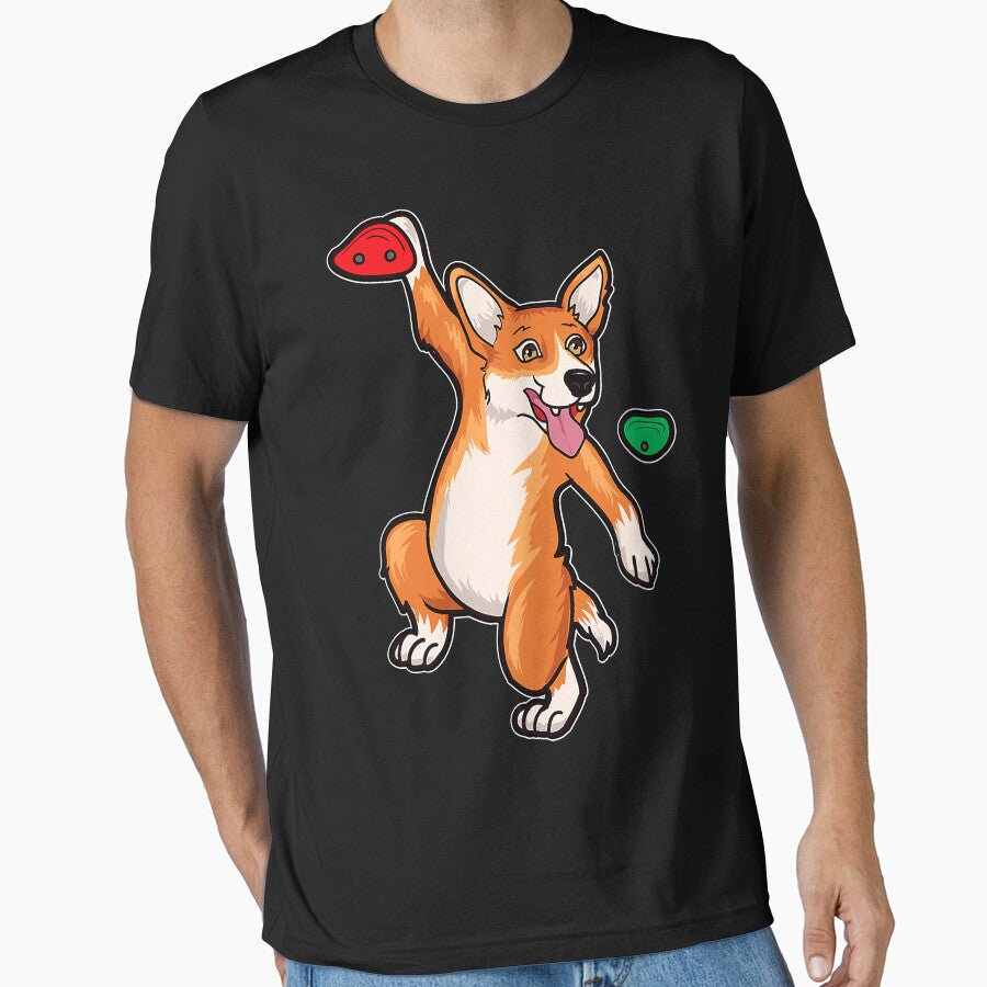 Funny Rock Climbing Corgi Dog Climber Bouldering Cute by HenningMadsen T-Shirts, Hoodie, Sweatshirt (Image 1)