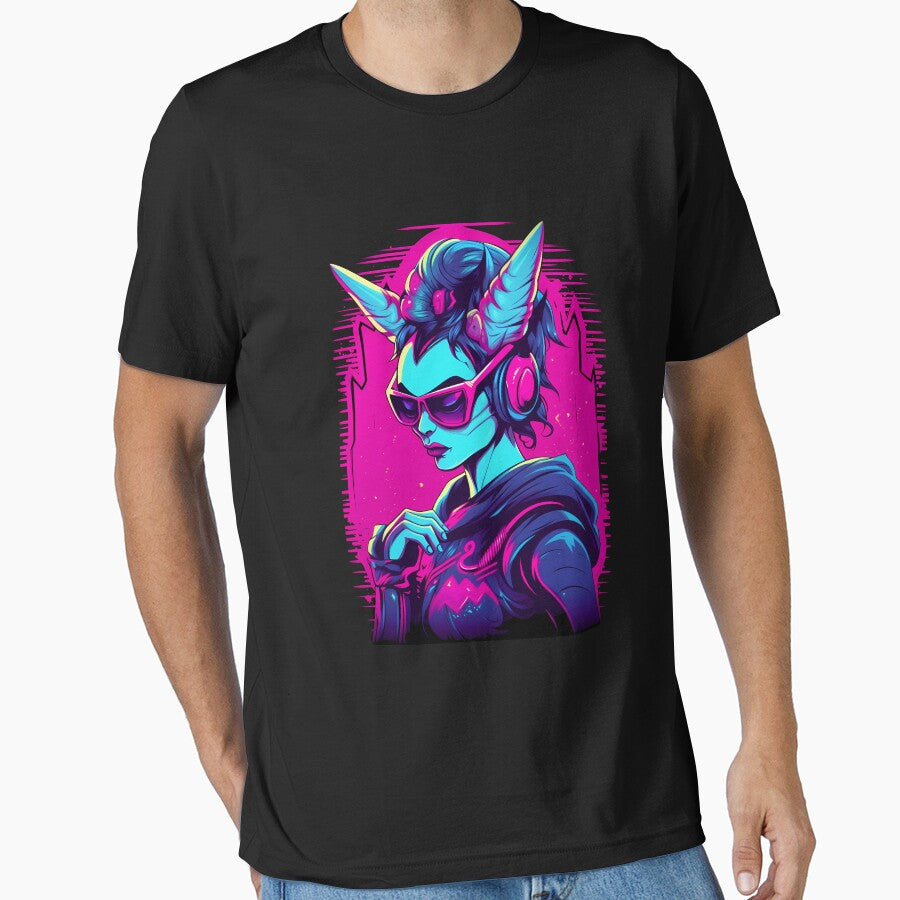 Synthwave Seduction: Retro Succubus Demon by BrobocopPrime T-Shirts, Hoodie, Sweatshirt | BlankRebels.com (Image 1)