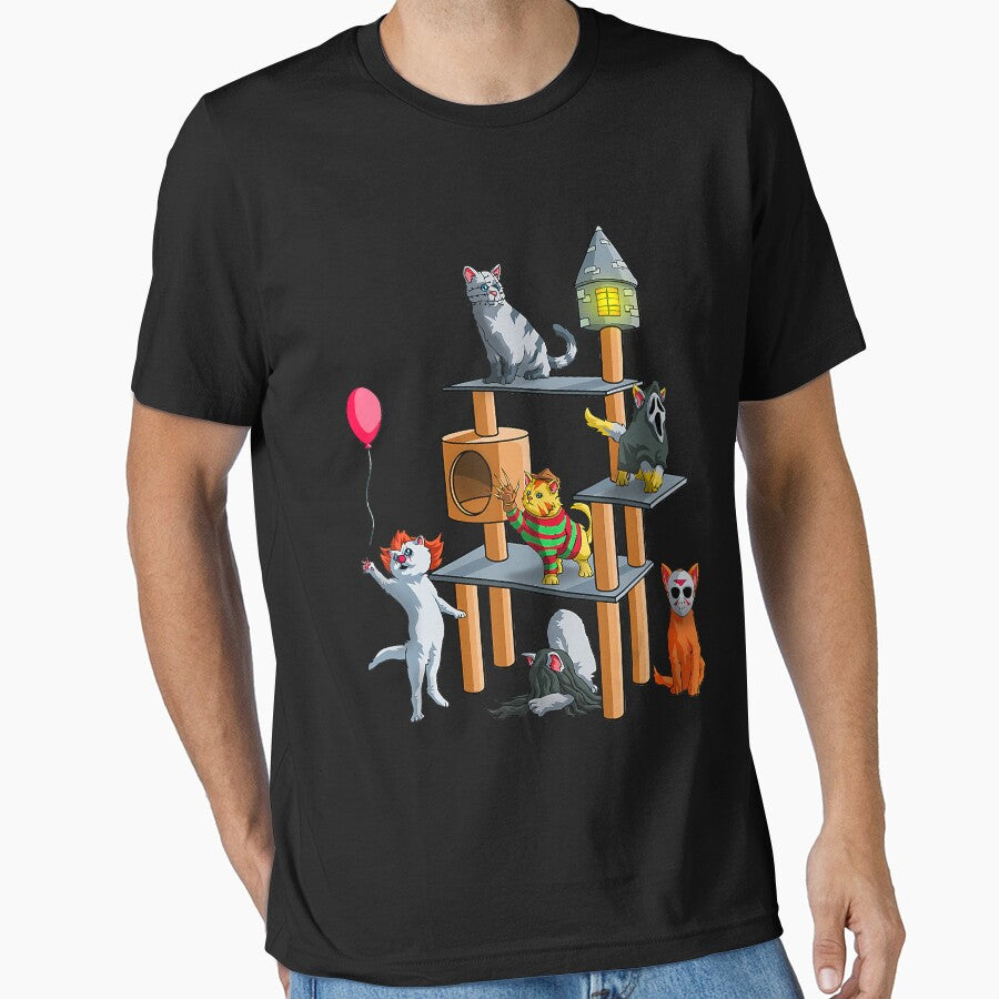 Funny Cat Horror Movies Cute Halloween for Cat Kitty Lovers T-Shirt by traceyk3cch Hoodie, Sweatshirt (Image 1)