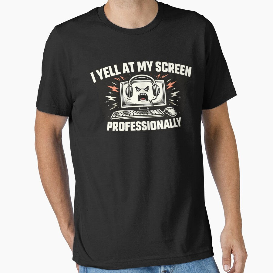 I yell at my screen professionally - competitive gamer shirt by TiltedPlayer Hoodie, Sweatshirt | BlankRebels.com (Image 1)