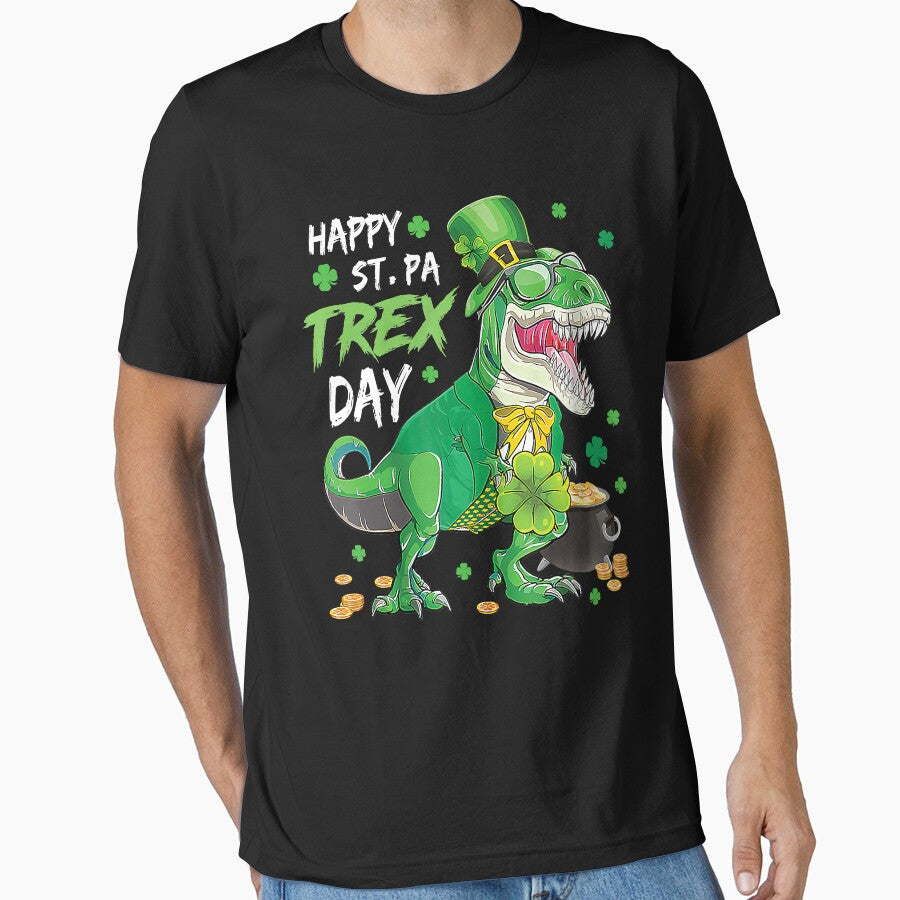 Happy Pat Rex Day Dinosaur T Rex St Patrick's Day by AaronWeedo T-Shirts, Hoodie, Sweatshirt | BlankRebels.com (Image 1)