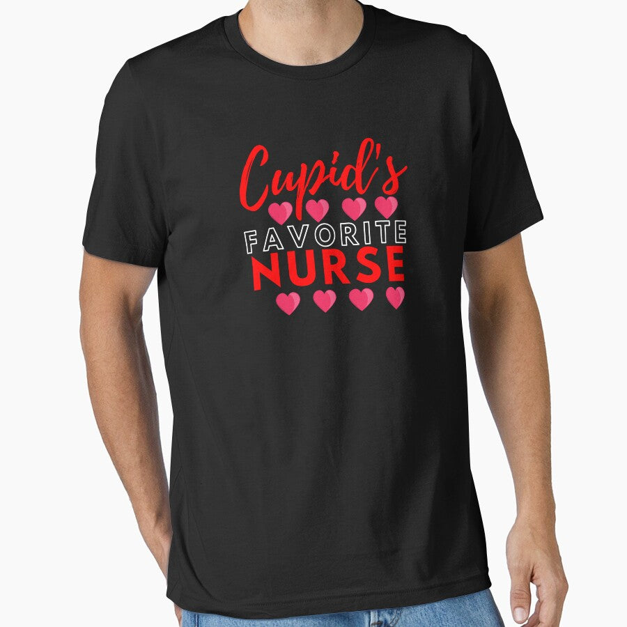 Valentine's Day- Cupid's Favorite Nurse by LaceRenee T-Shirts, Hoodie, Sweatshirt | BlankRebels.com (Image 1)