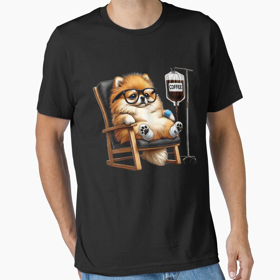Funny Pomeranian Coffee Drink Dog Lover Kimberley King Art King Art T-Shirts, Hoodie, Sweatshirt