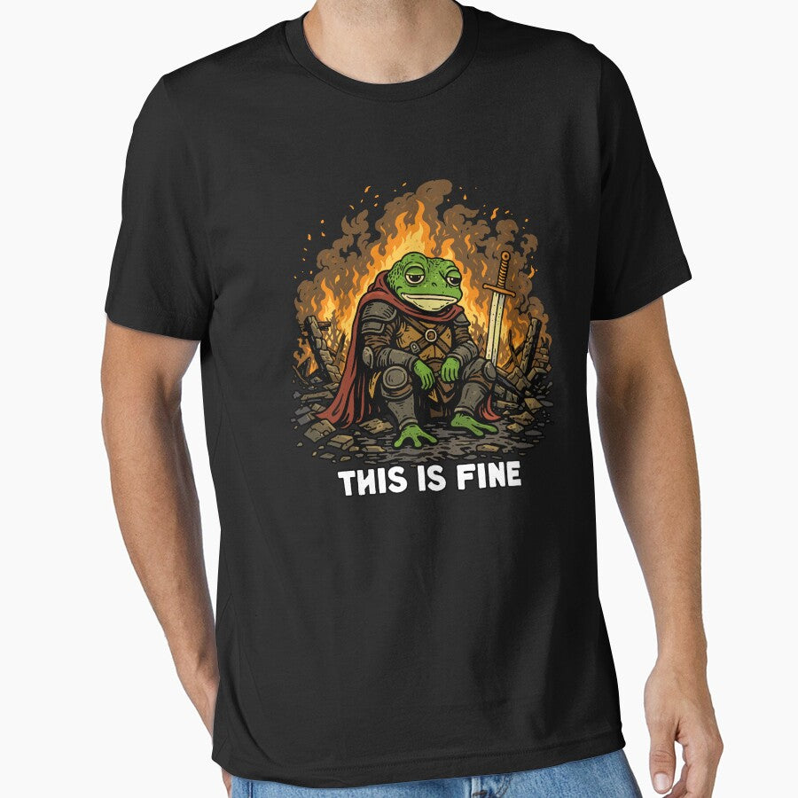 This Is Fine Frog Knight T-Shirts, Hoodie, Sweatshirt