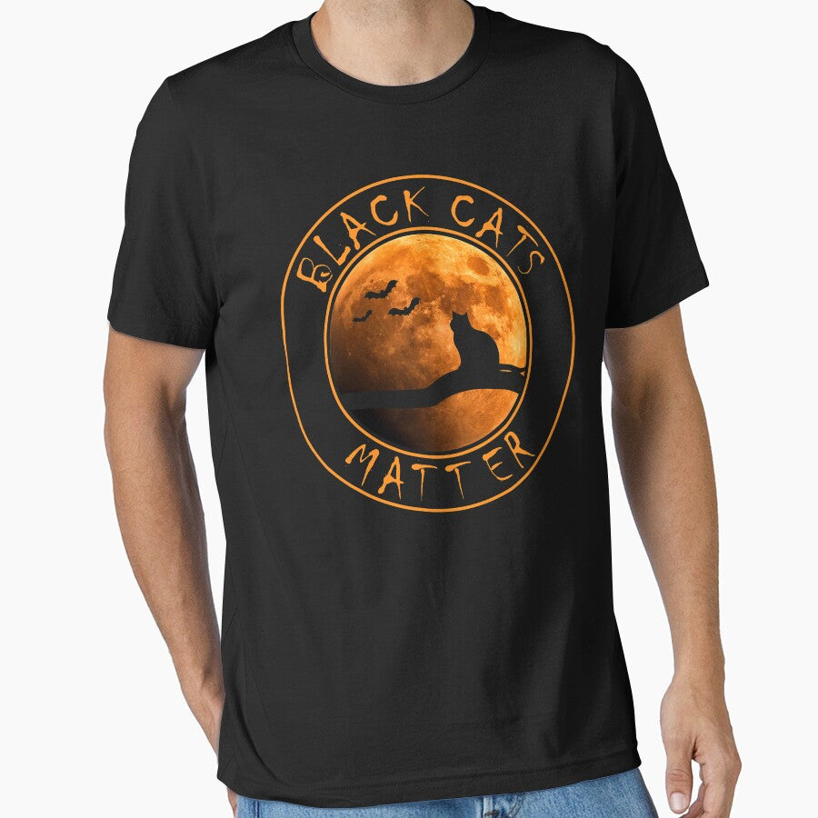Funny Halloween Black Cats Matter Full Moon and Bats by TKsTees T-Shirts, Hoodie, Sweatshirt | BlankRebels.com (Image 1)