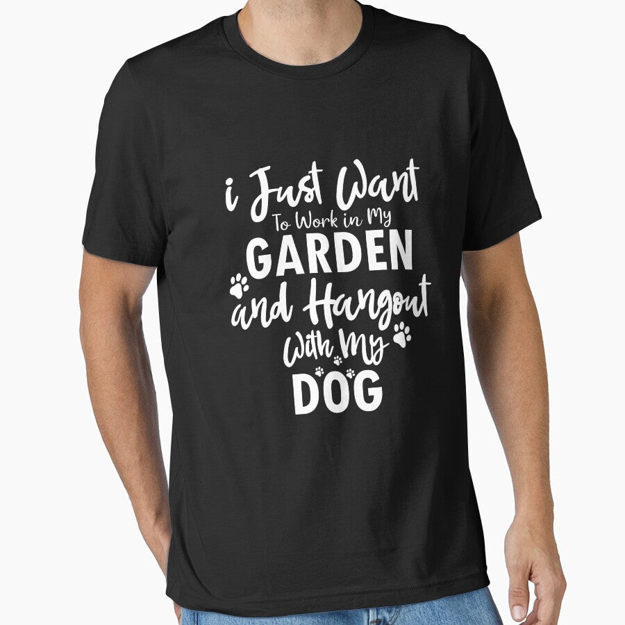 I Just Want To Work in My Garden And Hangout With My Dog Shirt Dog Lover For Women And Mens by dianoo Hoodie,... (Image 1)