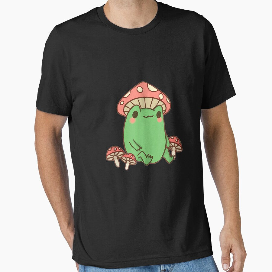 Frog with Mushroom Hat Cute Cottagecore Aesthetic by HamzashiTrre T-Shirts, Hoodie, Sweatshirt | BlankRebels.com (Image 1)