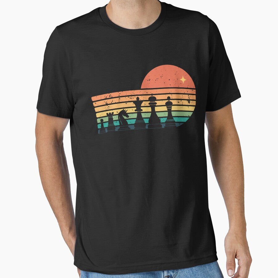 Vintage Retro Sunset Chess T-shirt by Trixtee Hoodie, Sweatshirt | BlankRebels.com (Image 1)