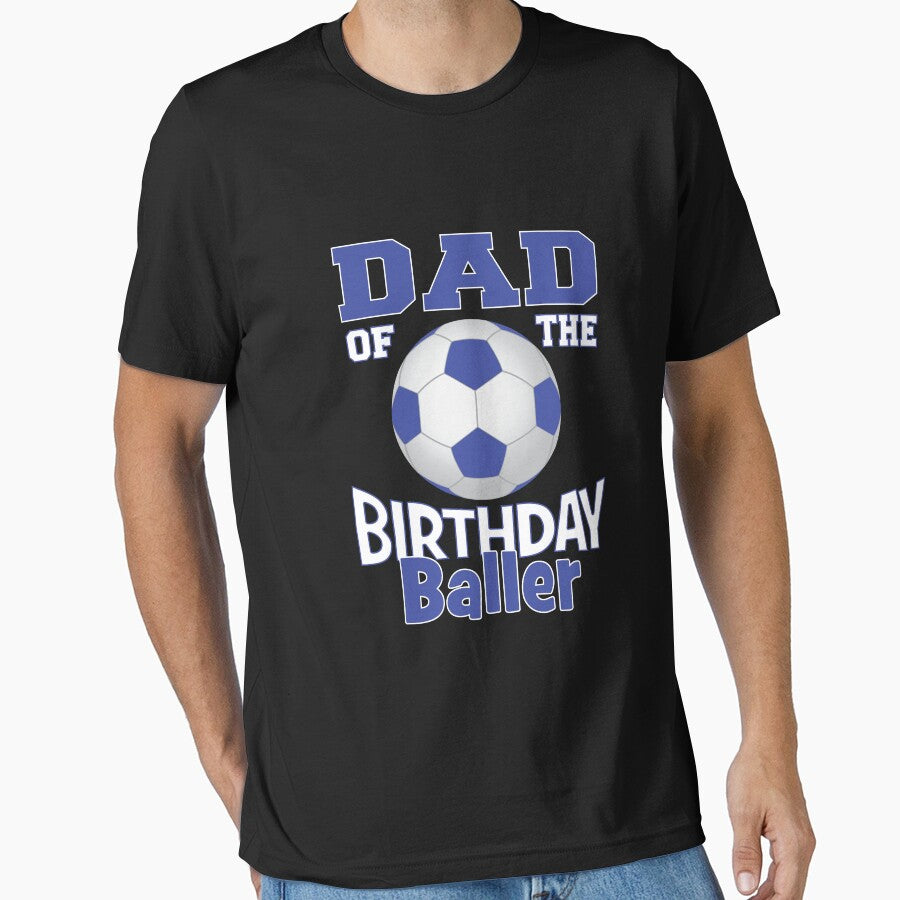 Dad Of The Birthday Baller Soccer Lover B-day Party print by Grabitees