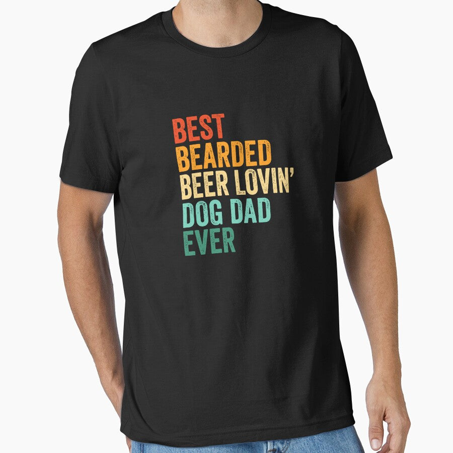 vintage best bearded beer lovin dog dad pets shirt by AllisonKassulke