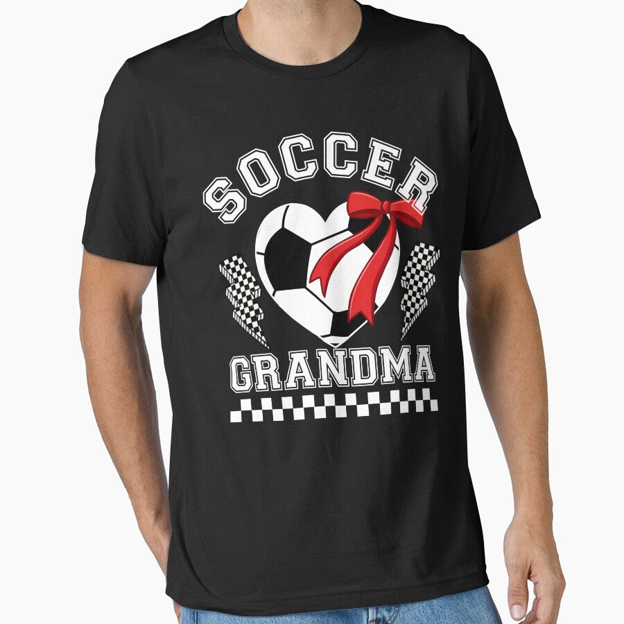 Soccer Grandma Heart Bow T-Shirt by LarryMBrown