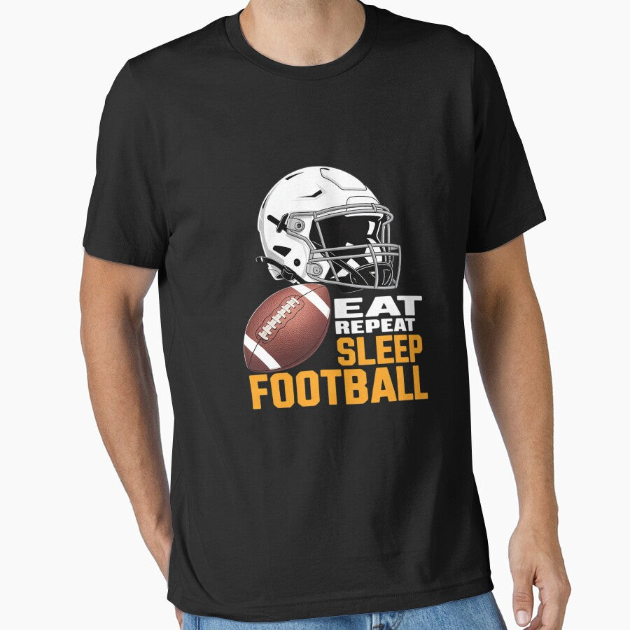 Eat Sleep Football Repeat Adult Funny by GaryBellcvbnb