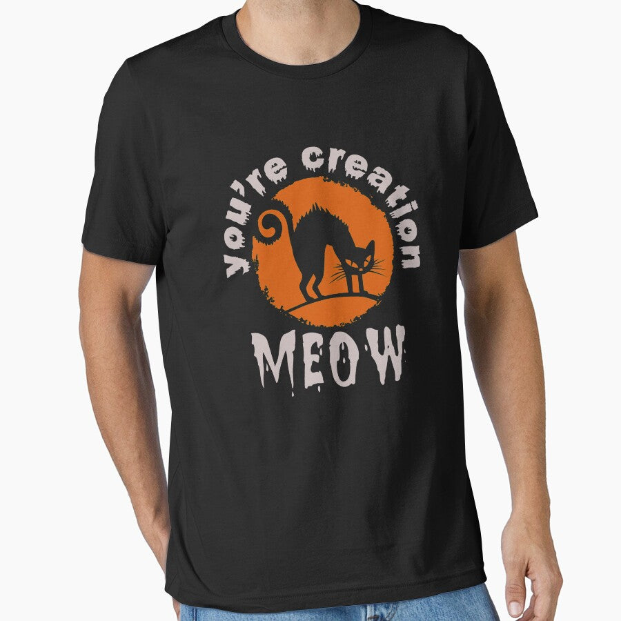 Halloween black cat meow shirt new design for unique gifts by Cardio Boutique