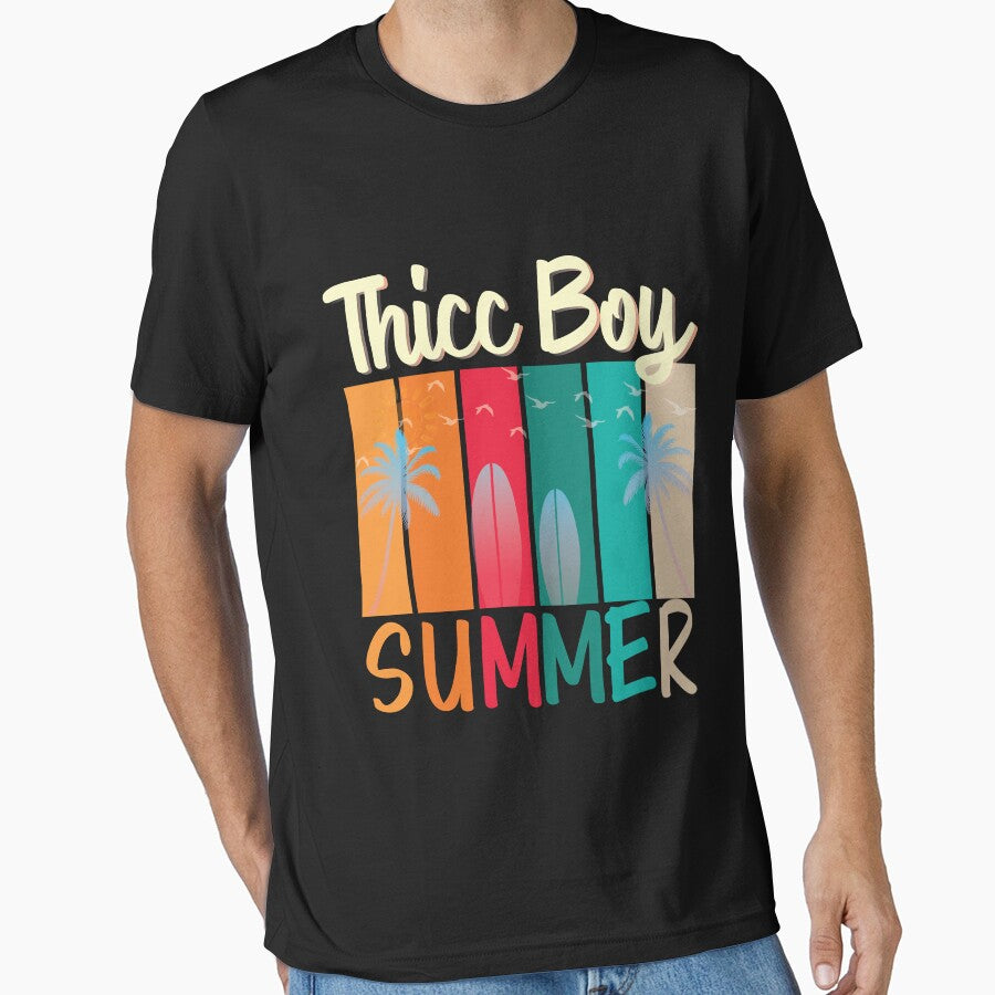 Thicc Boy Summer Funny Vintage summer Style For Beach by ALITOPRINCE T-Shirts, Hoodie, Sweatshirt | BlankRebels.com (Image 1)