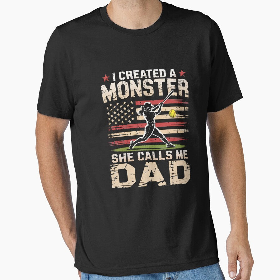 Softball Dad Father'S Day by RayhendersonArt T-Shirts, Hoodie, Sweatshirt | BlankRebels.com (Image 1)